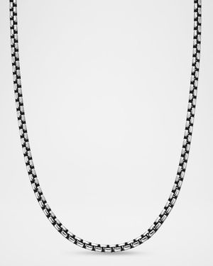 Men's Box Chain Necklace in Silver, 3.6mm, 24"L