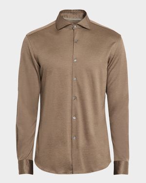 Men's Cotton and Lyocell Jersey Sport Shirt