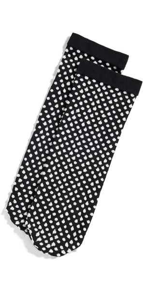 Wolford Satin Touch Dots Socks Black/White One Size