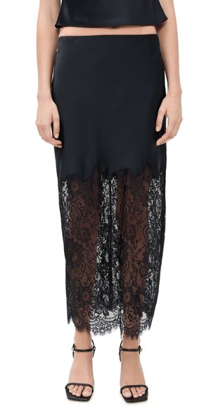 LoveShackFancy Ilene Skirt Black M