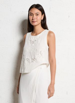 La Petite Etoile - Top col rond en coton - Taille 3 - Beige