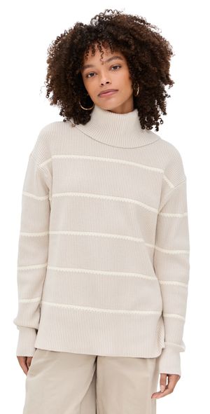 Varley Hamish Stitch Knit Sweater Silver Birch XXS