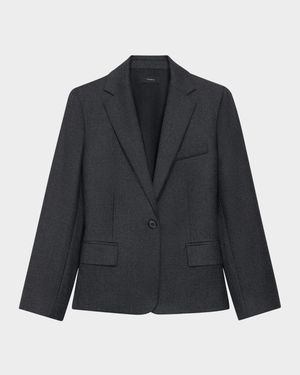 Flannel One-Button Slim Jacket