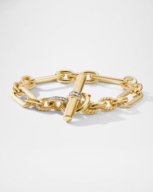 Lexington Chain Bracelet with Diamonds in 18K Gold, 9.8mm