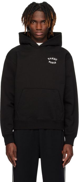 Kenzo Pull à capuche noir à logo brodé édition VERDY