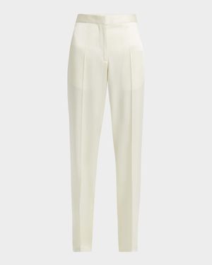 Mid-Rise Straight-Leg Trousers