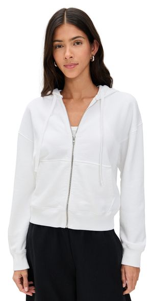 ATM Anthony Thomas Melillo French Terry Zip Up Hoodie White S