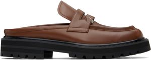 Marni Flâneurs de style sabot 2.0 bruns en cuir à semelle épaisse et à ferrure de style perçage