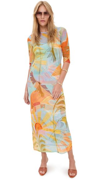 Never Fully Dressed Sky Sydney Mesh Midi Dress Blue 2