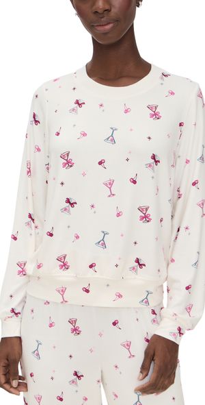 Z Supply Classic Martini Long Sleeve Top Vanilla Ice L