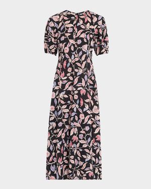 Bettina Floral-Print Cotton Poplin Maxi Dress