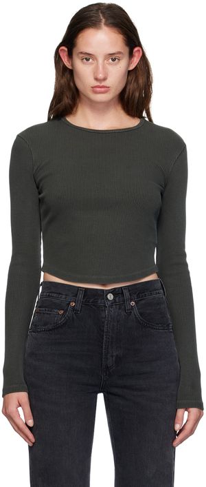 AGOLDE Green Nova Long Sleeve T-shirt