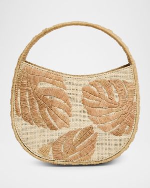 The Arc Leaf Straw Top-Handle Bag