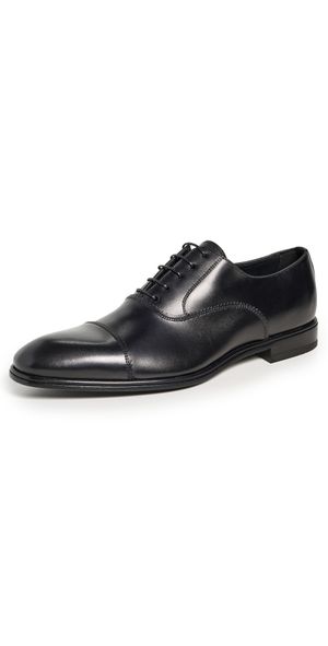 FERRAGAMO Boston Leather Lace Up Dress Shoes Black 13