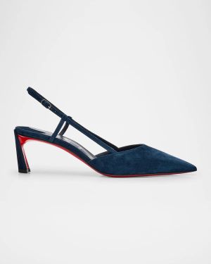 Condoroline Suede Red Sole Slingback Pumps