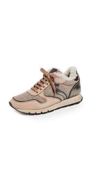 Voile Blanche Julia Shearling Trainers Beige/Black 36