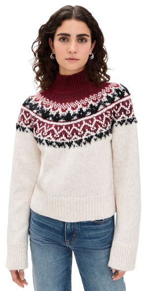 Joe's Jeans The Celeste Fair Isle Sweater Syrah Multi Fair Isle XS
