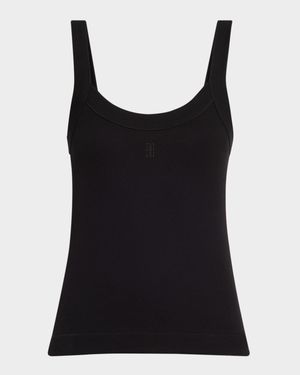 Frillio Ribbed Monogram Tank Top