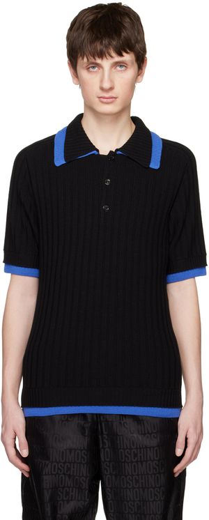 Moschino Black Contrast Trim Polo
