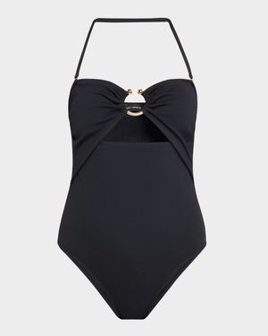 Ring Detail Bandeau One-Piece Swimsuit