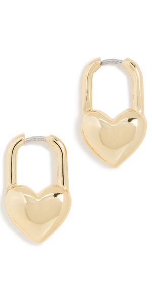 Gorjana Heart Padlock Huggies Gold One Size