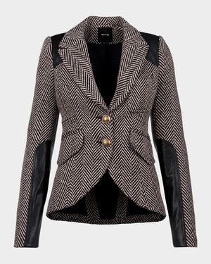Herringbone Saddle Patch Equestrian Blazer