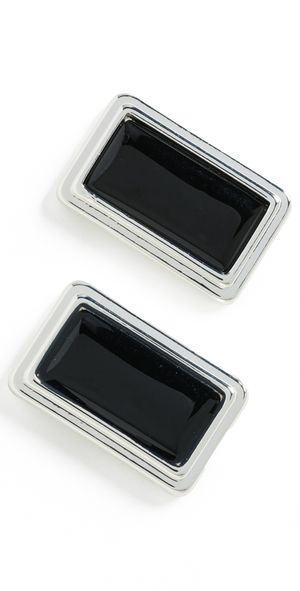 Heaven Mayhem Archer Rectangle Earrings SILVER / BLACK One Size