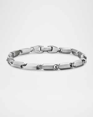 Men's Faceted Chain Link Bracelet in Silver, 3mm