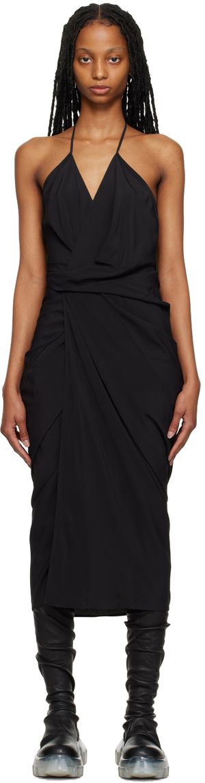Rick Owens Robe midi Laura noire