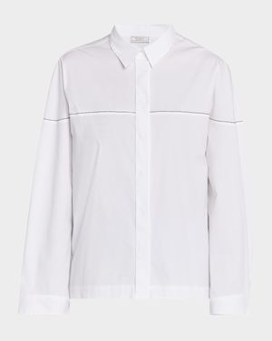 Punto Luce Boxy Stretch Cotton Shirt