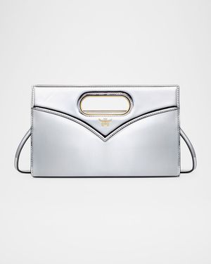 Diamond Metallic Leather Crossbody Bag