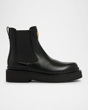 VLogo Signature Leather Beatle Chelsea Boots