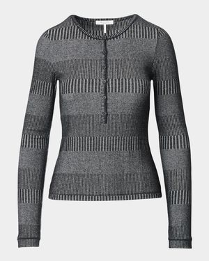 The Knit Two-Tone Henley Top