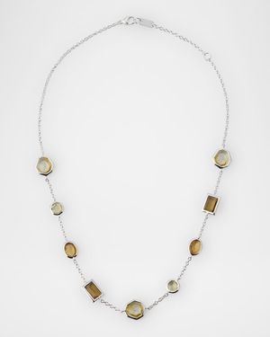 Rock Candy Mixed-Cut Girasole Station Necklace in Sterling Silver