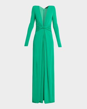 Martini Deep V-Neck Viscose Gown