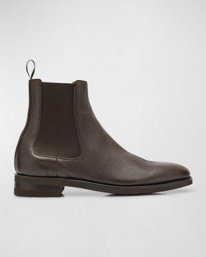 Men's Saffron Grained Leather Chelsea Boots