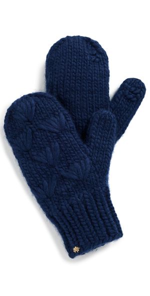 Lele Sadoughi Motley Mittens Navy One Size