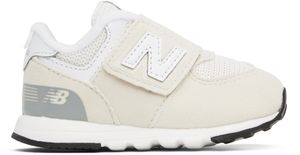 New Balance Baby Beige & White 574 New-B Hook & Loop Sneakers