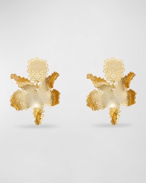 Lace Metal Paper Lily Earrings