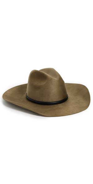 Janessa Leone Nash Stiffened Wool Fedora Camel S