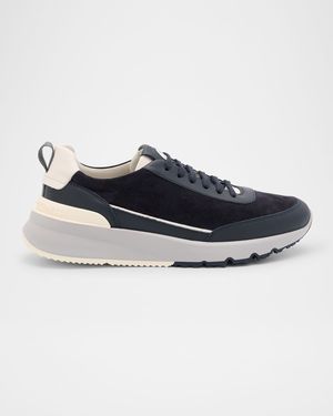 Men's Suede and Leather Runner Sneakers