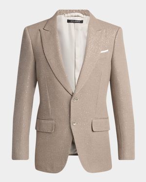 Men's Sequin Boucle Peak Lapel Sport Coat