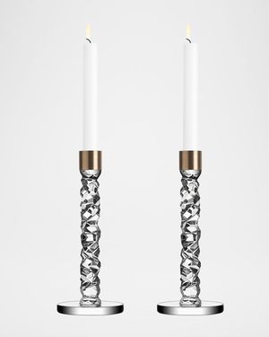 Carat Brass Candlesticks, Set of 2