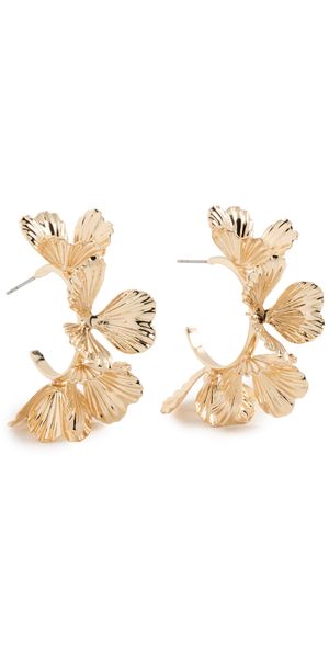 BaubleBar Fiorella Gold Floral Earrings Gold One Size