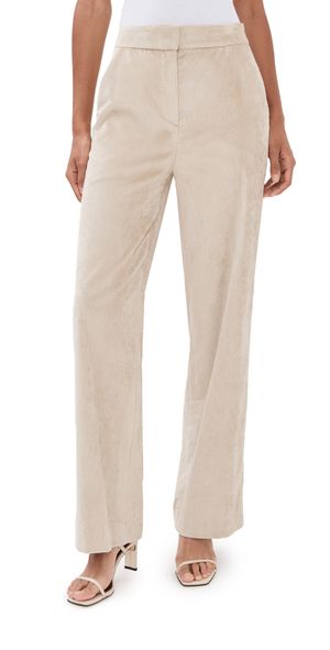 Veronica Beard Grigore Corduroy Pants Heathered Sand 10