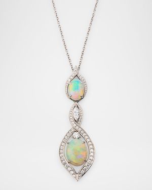 Platinum Opal and Diamond Necklace