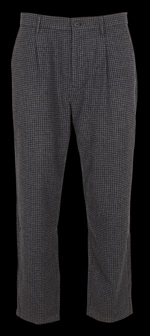 Minimum - Pantalon chino 7/8 ème en laine mélangée imprimé - Taille 34 - Argent