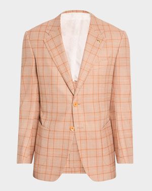 Men's Plaid Single-Breasted Sport Coat