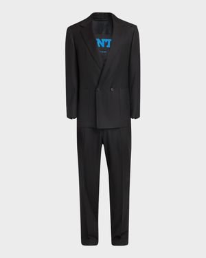 Men's Wool Tonal Stripe Double-Breasted Suit