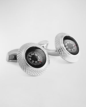 Round Compass Cuff Links